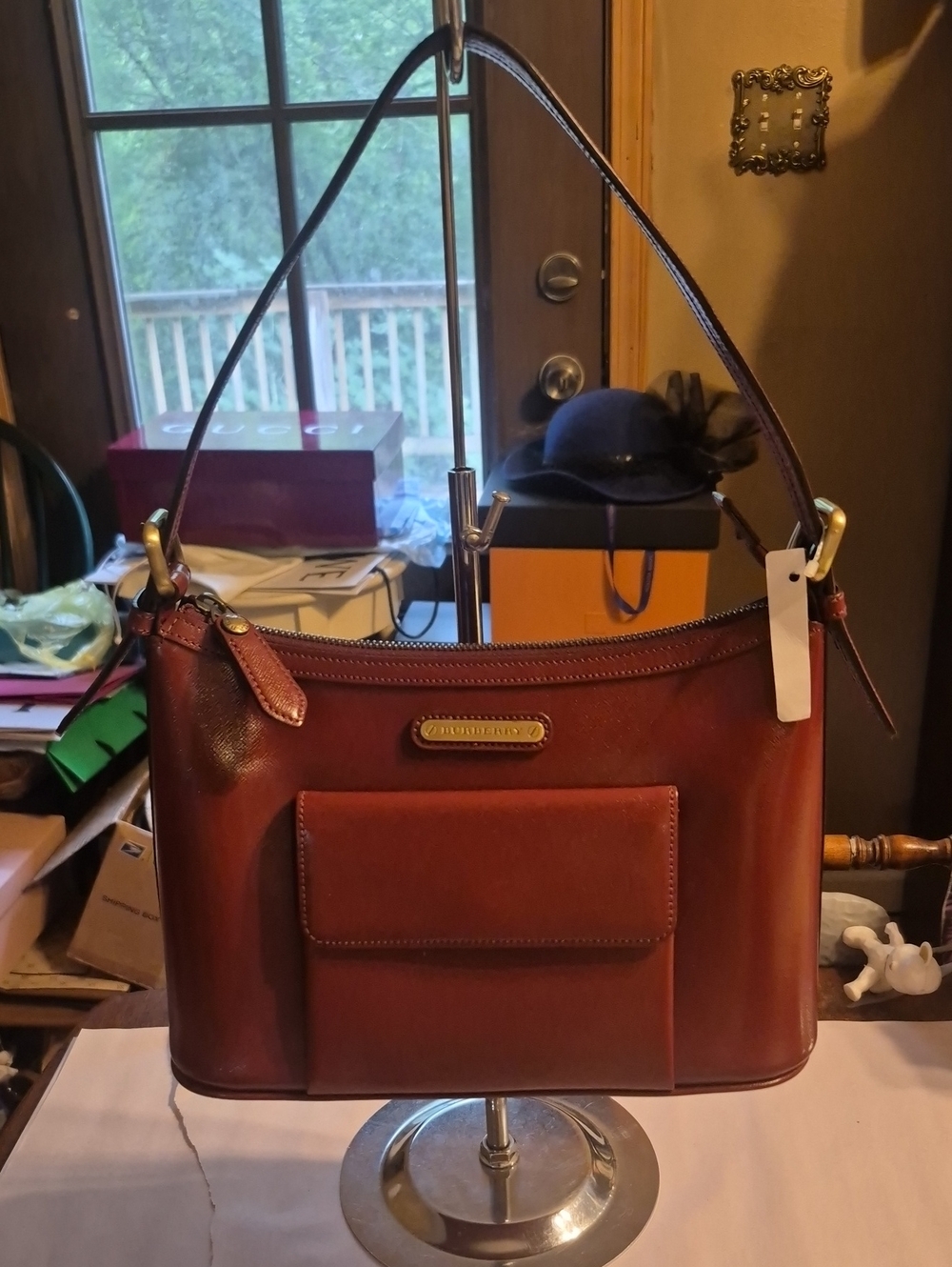 Burberry Shoulder Bag in Deep  Burgundy - Classic Women's Handbag NWT